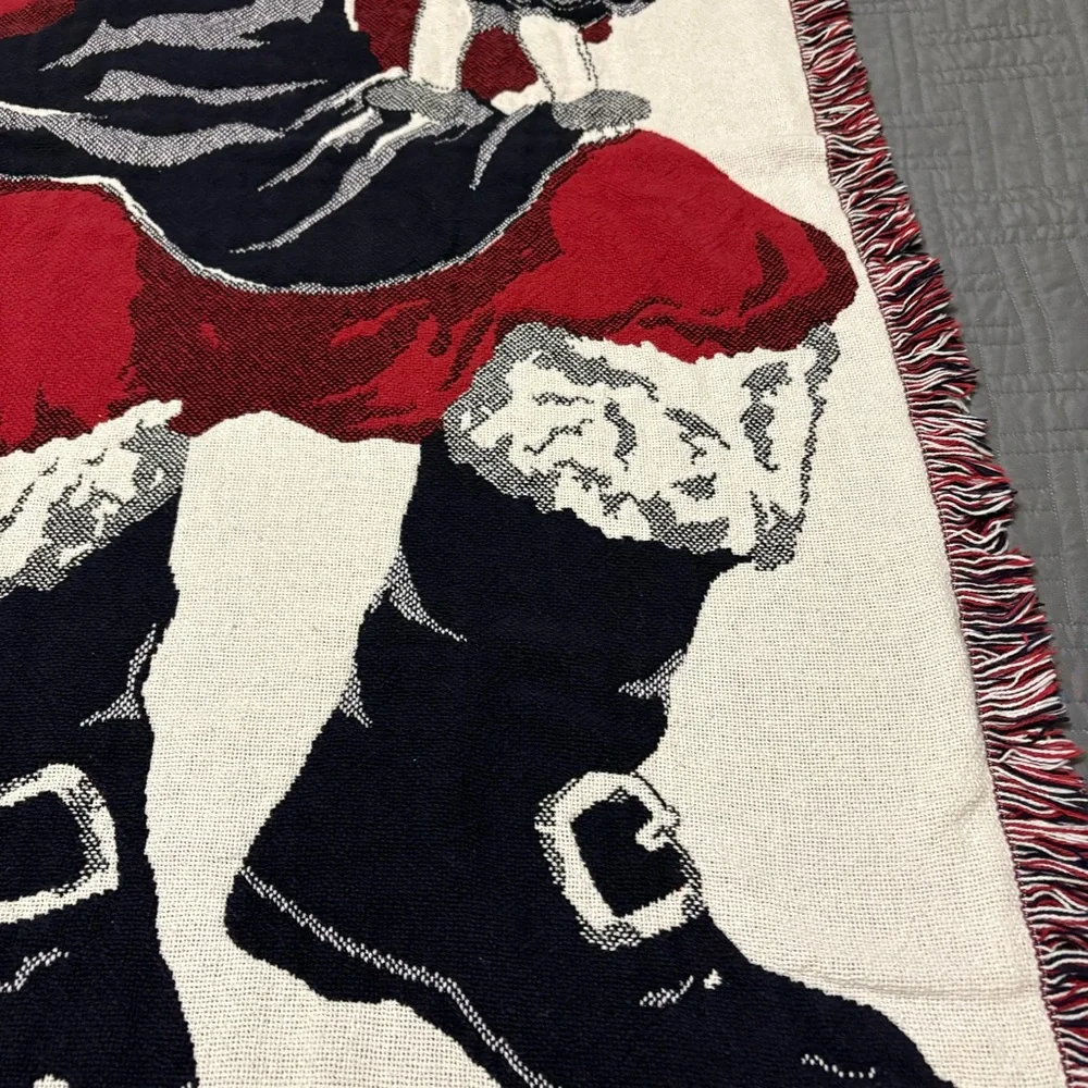 Vintage Santa Rocking Chair Toy Christmas Tapestry Throw Blanket 90s 64